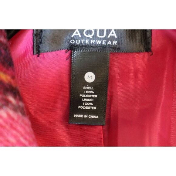 AQUA 81720 Women's Sz Medium Pink Plaid Duster Trench Coat - Picture 4 of 9